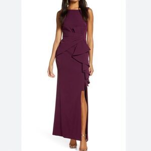 NWT Eliza J Ruffle Front Gown size 8